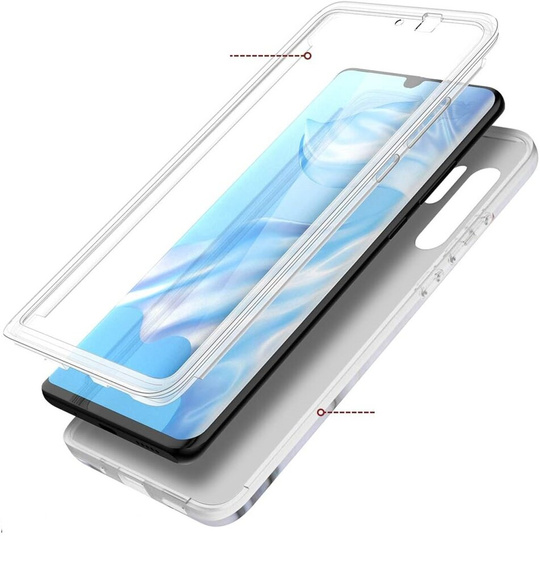 Obal na mobil pre Huawei P30 Pro, Suritch Full Body Marble, biele