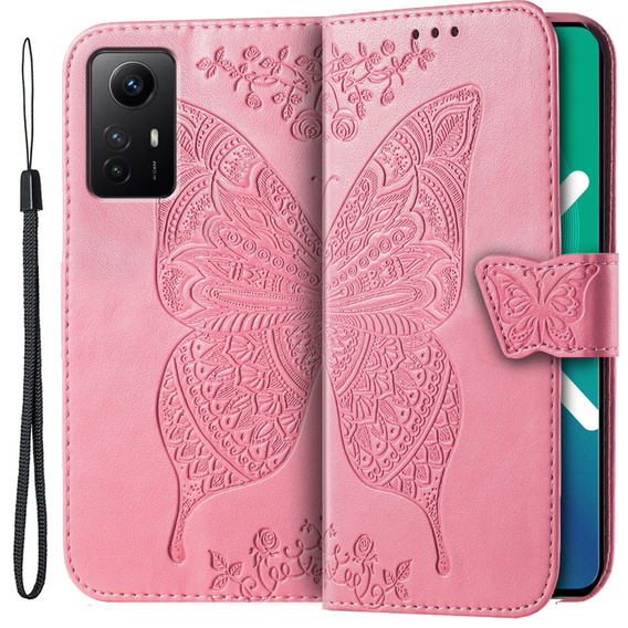 Klapkové puzdro pre Xiaomi Redmi Note 12S, Butterfly, ružové