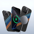 Puzdro pre iPhone 16 Pro, Carbon Fiber MagSafe, tmavomodré