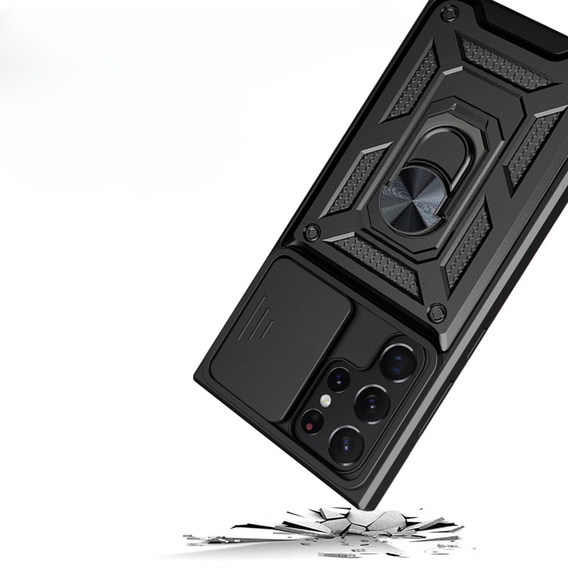 Obal na mobil pre Samsung Galaxy S23 Ultra, CamShield Slide, čierne