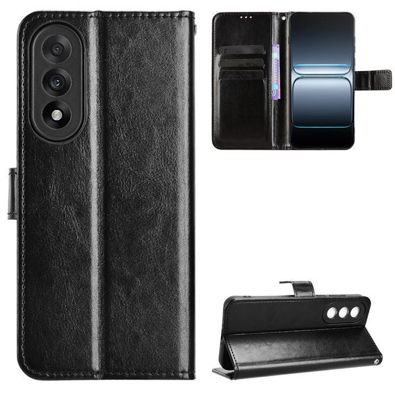 Klapkové puzdro pre OnePlus Nord 5, Crazy Horse Wallet, čierne