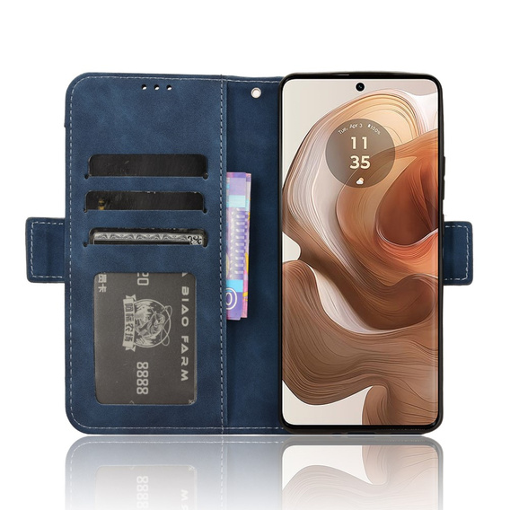 Klapkové puzdro pre Motorola Edge 50 Ultra, Card Slot, tmavomodré