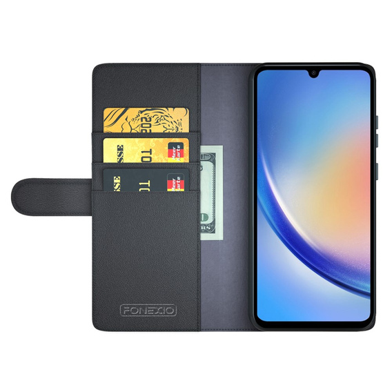 Flipové puzdro pre Samsung Galaxy A35 5G, Split Leather, čierne