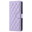 Puzdro s chlopňou pre Samsung Galaxy S25 FE, Rhombus Crossbody Leather, fialové