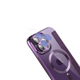 Klapkové puzdro pre iPhone 14 Pro Max, RFID Wallet MagSafe CamShield, fialové