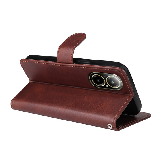 Klapkové puzdro pre Realme C67, Leather Wallet, hnedé