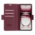 Puzdro pre Oppo Reno 12, ERBORD Glossy Litchi, flipová peňaženka, červené
