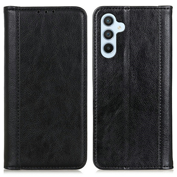 Obal na mobil pre Samsung Galaxy A56, Wallet Litchi Leather, čierne