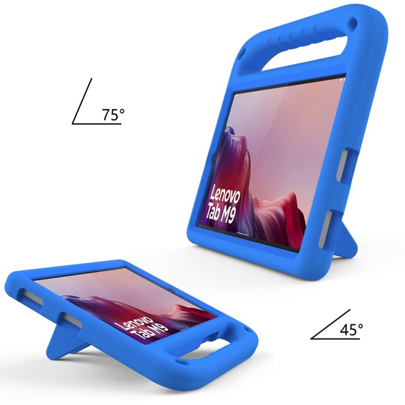 Detské puzdro pre Lenovo Tab M9, detské puzdro s rukoväťou, modré