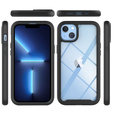 Puzdro pre iPhone 14, Shockproof, s fóliou, čierne