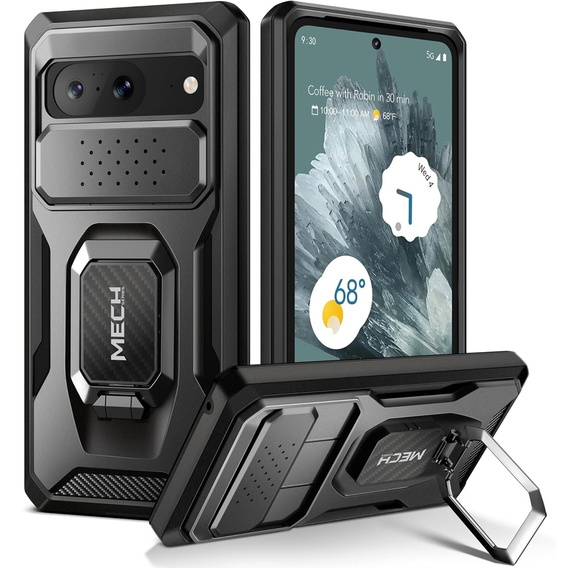 Puzdro pre Google Pixel 8, séria Tongate MECH so stojanom, čierne