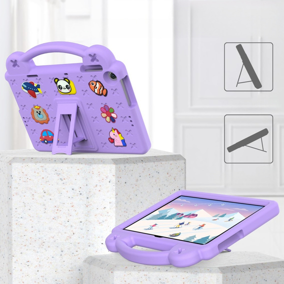 Detské puzdro pre Lenovo Tab M10 10.1 Gen 3 TB-328FU/TB-328XU, Cute Patterns, so stojanom, fialové