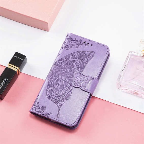 Klapkové puzdro pre Xiaomi Redmi Note 14 4G, Butterfly, fialové