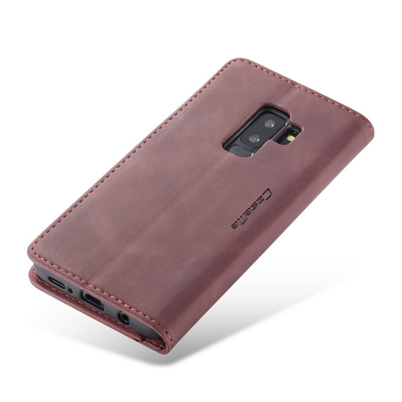 CASEME puzdro pre Samsung Galaxy S9 Plus, Leather Wallet Case, bordové