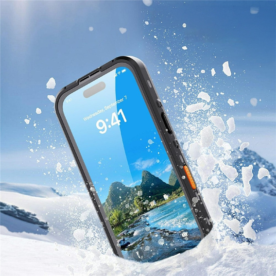 Puzdro pre iPhone 17 Pro, vodotesné IP68, SHELLBOX MagSafe, čierne
