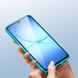 Puzdro pre Samsung Galaxy A17 5G, magnetické dvojité sklo, priehľadné s modrými stranami