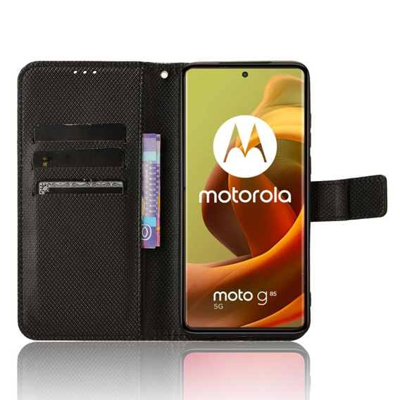 Klapkové puzdro pre Motorola Moto G85, Wallet Smart Magnet, čierne