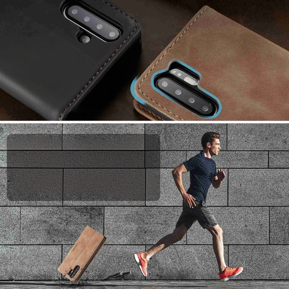 CASEME puzdro pre Huawei P30 Pro, Leather Wallet Case, hnedé
