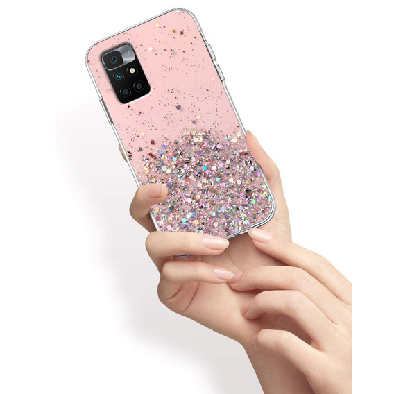 Obal na mobil pre Xiaomi Redmi 10, Glittery, ružové