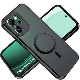 Matné puzdro pre Oppo Reno 14F, pre MagSafe, priesvitné čierne