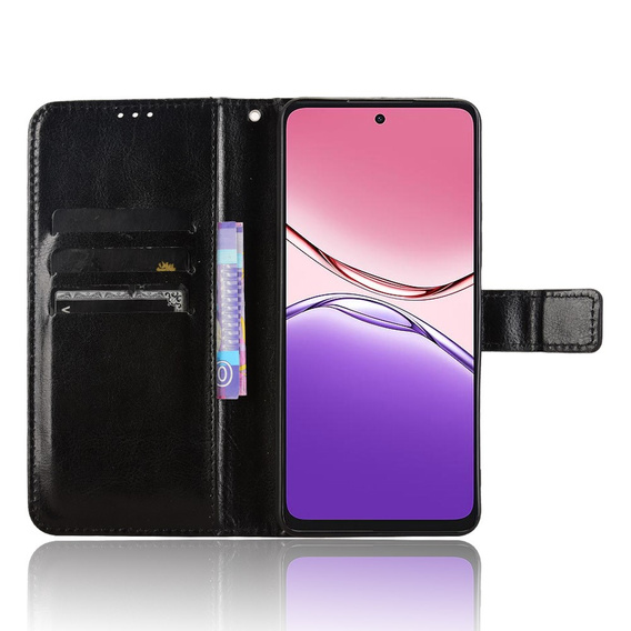 Klapkové puzdro pre Oppo A5 Pro 5G, Crazy Horse Wallet, čierne