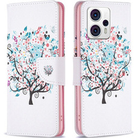 Klapkové puzdro pre Motorola Moto G53 5G / G23 / G13, Wallet, colorful tree, biele