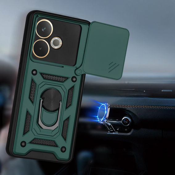 Obal na mobil pre Oppo A5 Pro 5G, CamShield Slide, zelený