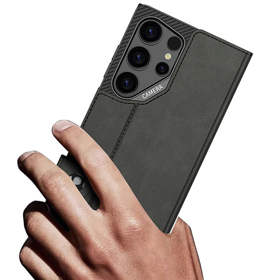 GKK Card Slot Wallet flip case pre Samsung Galaxy S26 Ultra, uhlovo čierna