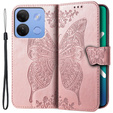 Klapkové puzdro pre Infinix Smart 7 HD 4G, Butterfly, ružové rose gold