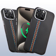 Puzdro pre iPhone 15 Pro, Carbon Fiber MagSafe, čierne