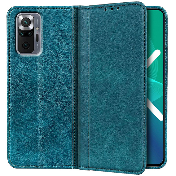 Obal na mobil pre Xiaomi Redmi Note 10 Pro, Wallet Litchi Leather, zelený
