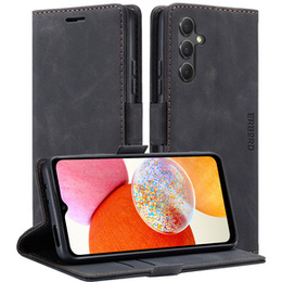 Puzdro pre Samsung Galaxy A14 4G/5G, ERBORD Vintage, peňaženka s chlopňou, čierne