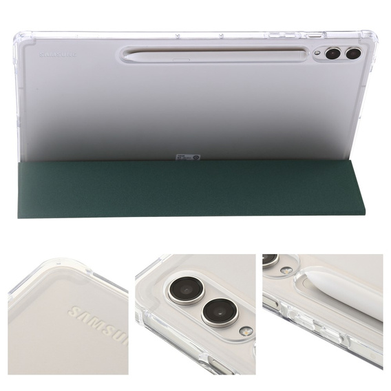 Puzdro pre Samsung Galaxy Tab S9 Ultra, Smartcase Hybrid, so slotom na stylus, tmavozelené