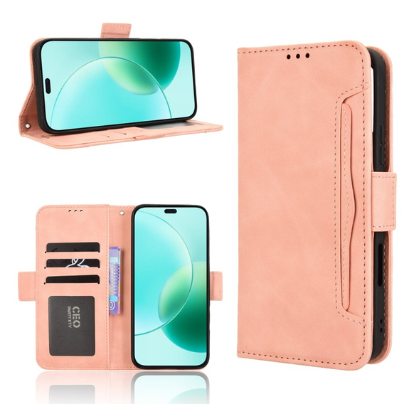 Klapkové puzdro pre Honor 400 Lite, Card Slot, ružové
