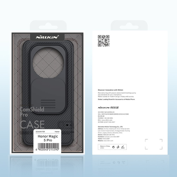 Puzdro pre Honor Magic 5 Pro, pancierované Nillkin, CamShield Pro, čierne