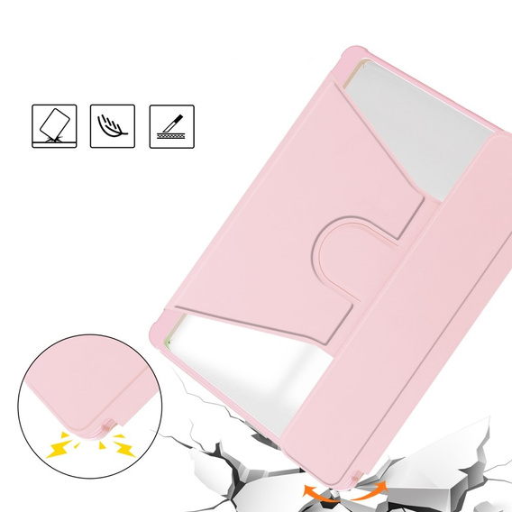 Puzdro s klávesnicou pre Samsung Galaxy Tab S9 FE+ Plus, Rotary 360° Leather, ružové