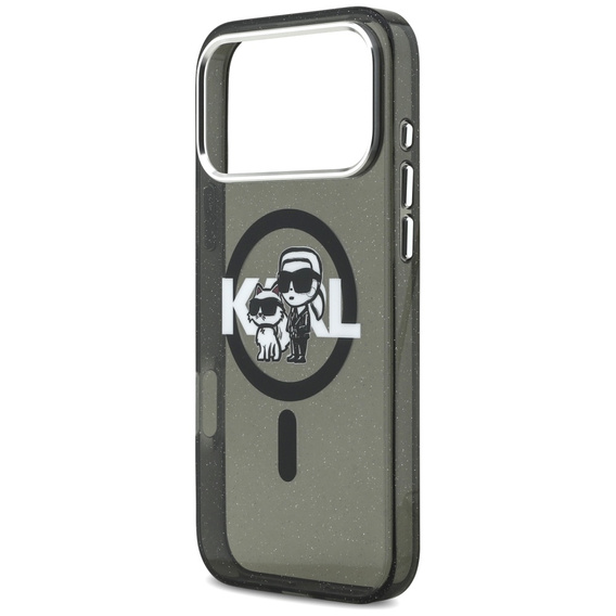 Karl Lagerfeld IML Glitter Karl & Choupette Sketch Logo MagSafe puzdro pre iPhone 17 Pro Max