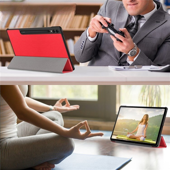 Puzdro pre Samsung Galaxy Tab S9 Plus, Smartcase s priestorom pre stylus, červené