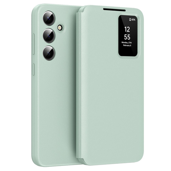Flipové puzdro pre Samsung Galaxy A55 5G, Smart View Wallet, zelený