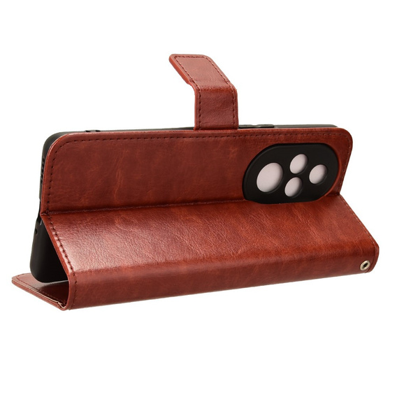 Klapkové puzdro pre Honor 200 Pro 5G, Crazy Horse Wallet, hnedé