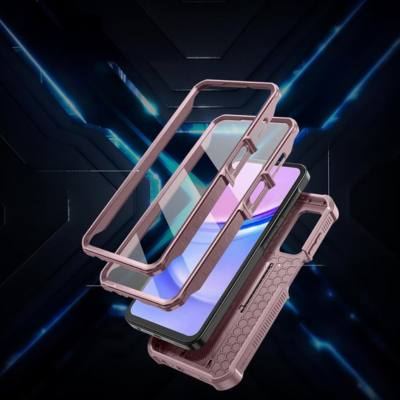 Obrnené puzdro pre Samsung Galaxy A15, Dexnor Full Body (Two Frames), ružové