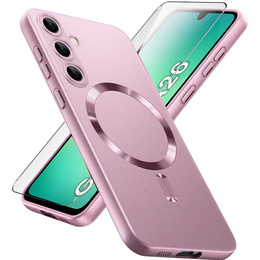 Puzdro pre Samsung Galaxy A26, ColorMag, pre MagSafe, ružové + tvrdené sklo 9H