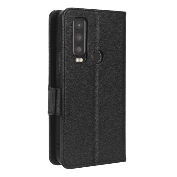 Klapkové puzdro pre Cat S75 5G, Wallet Litchi Magnet, čierne