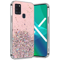 Obal na mobil pre Samsung Galaxy A21S, Glittery, ružové