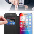Klapkové puzdro pre iPhone 16 Pro, RFID Wallet MagSafe CamShield, čierne