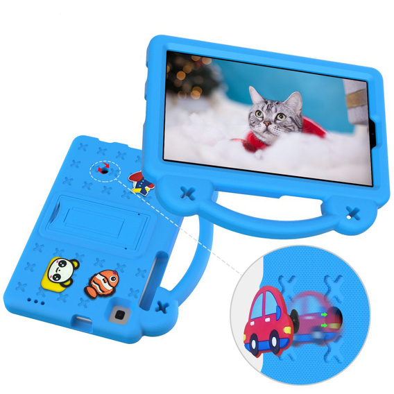 Detské puzdro pre Samsung Galaxy Tab A7 Lite 8.7 T220/T225, Cute Patterns, so stojanom, modré