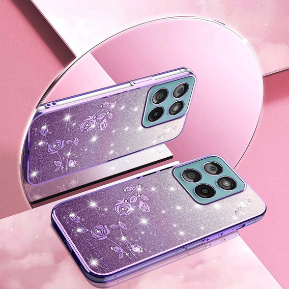 Puzdro Glitter Flower pre Motorola Edge 70