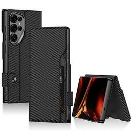 GKK Card Slot Wallet flip case pre Samsung Galaxy S26 Ultra, uhlovo čierna