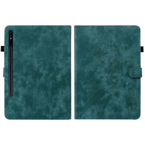 Obal na mobil pre Samsung Galaxy Tab S9, Wallet Pen Slot, zelený