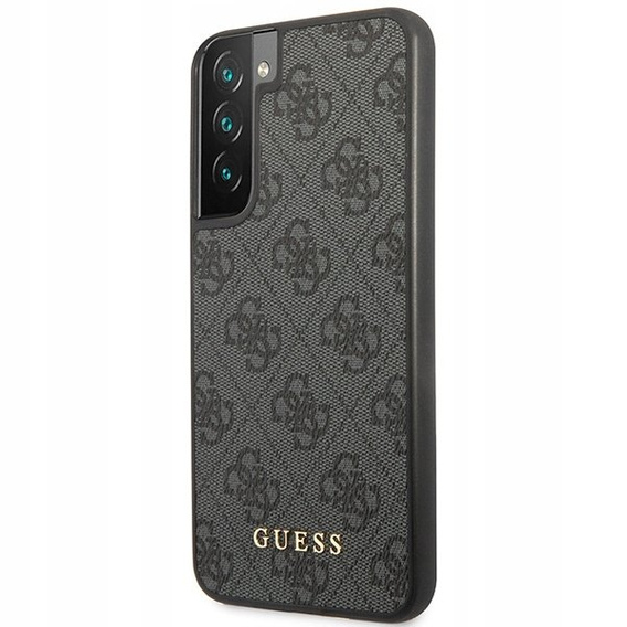 GUESS Obal na mobil pre Samsung Galaxy S23, 4G Metal Gold Logo, sivé
